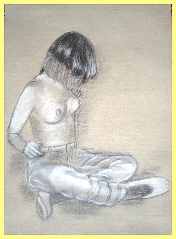 ein Mädchen wird zur Frau - Malerin Petra Rick 2010 - Graffiti- und Pastellstift